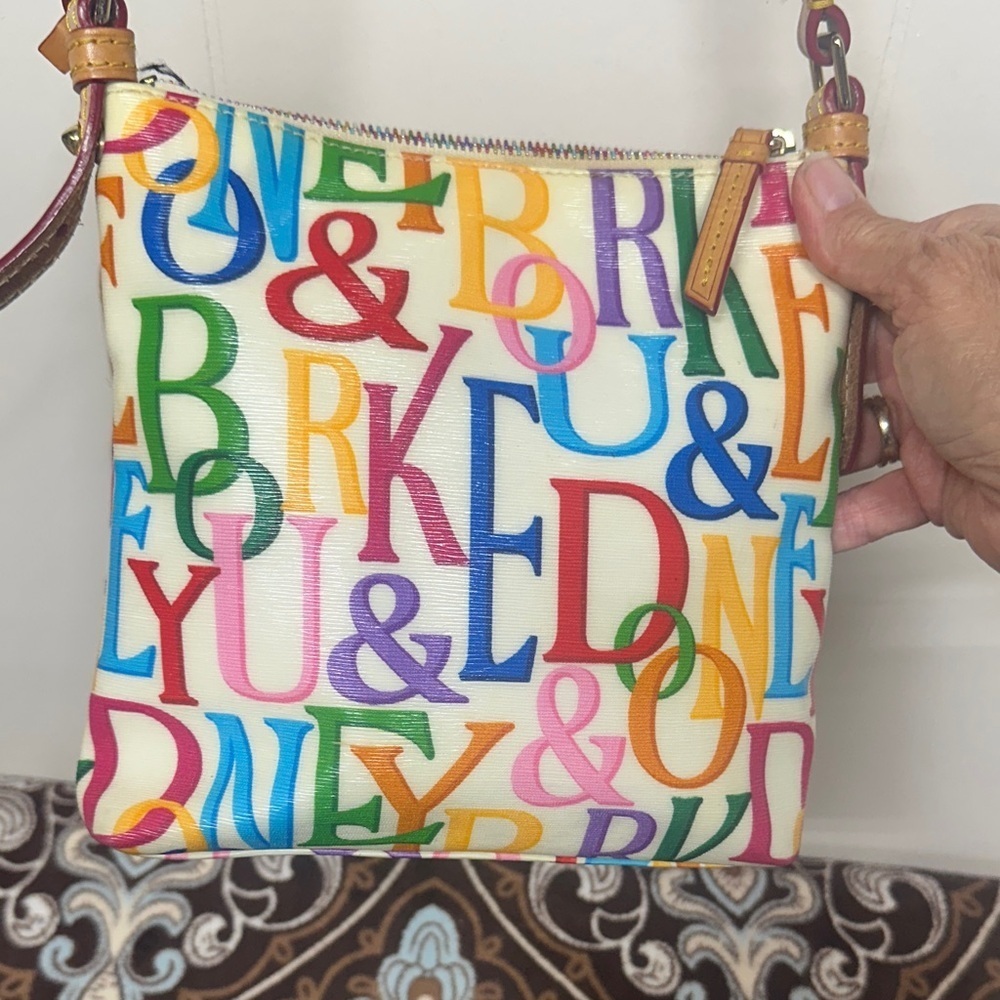 Dooney & Bourke Grafica Multicolor Letter Print Crossbody Bag vintage - Picture 3 of 13